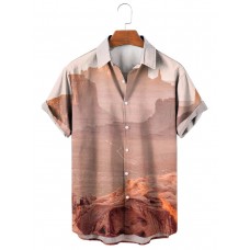 Summer Mountain Landscape Print Shirt 40000457X