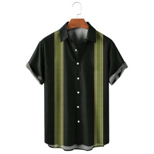 Men's Casual Striped Print Shirt 30919446X