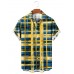 Men's Vintage British Check Casual Short Sleeve Shirt